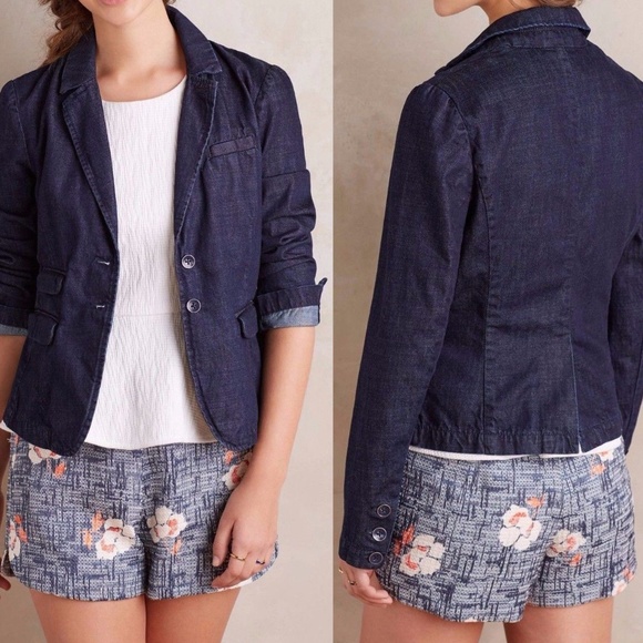 Anthropologie Pilcro Denim Blazer Jean Jacket S - Picture 3 of 9